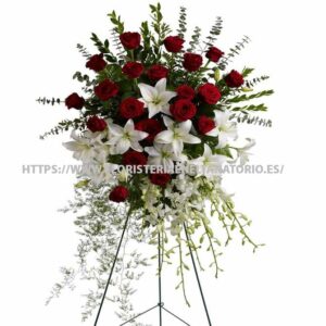 Palma con Lilium, Rosas y Gladiolos