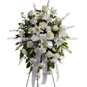 Palma con Lilium, Rosas y Claveles