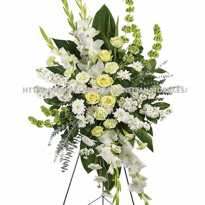 Palma con Gladiolos, Rosas, Gerberas, Alelíes