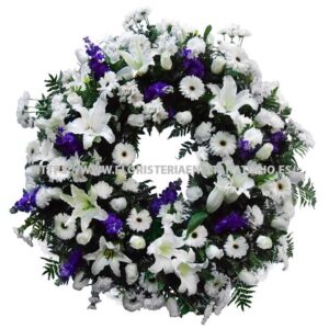 Corona con Lilium, Gerberas y Alelíes