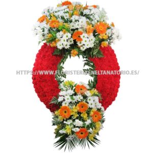 Corona con Gerberas, Alstremerias, Margaritas y claveles