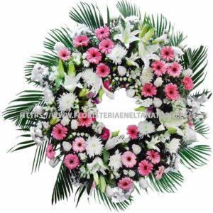 Corona con Lilium, Gerberas, Rosas, Anastasias y Margaritas
