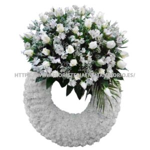 Corona con Rosas, Alstroemerias y Clavel