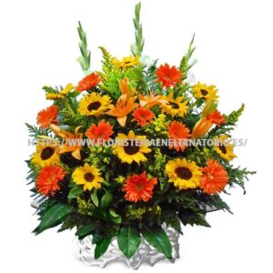 Centro con Girasoles, Lilium, Gerberas y Gladiolos